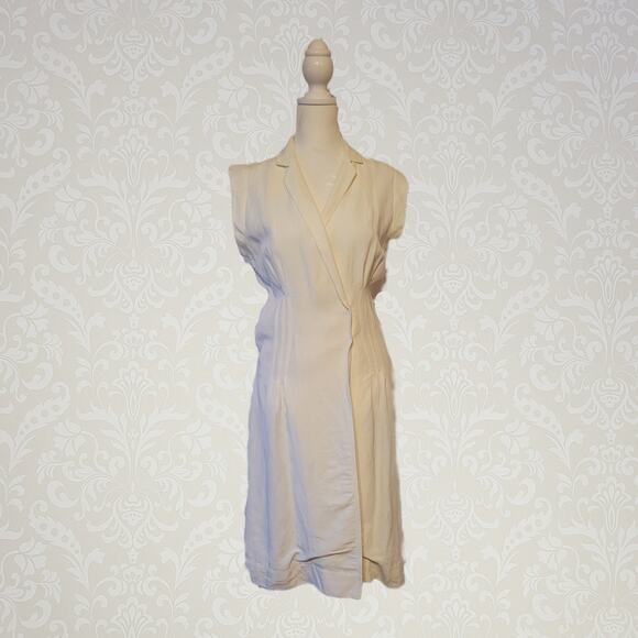 Zara, S | Wrap Midi White T Shirt Dress Linen Blend - Picture 1 of 8